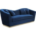 thumbnail image 1 of Meridian Furniture Arabella Velvet Upholstered Sofa in Navy, 1 of 9
