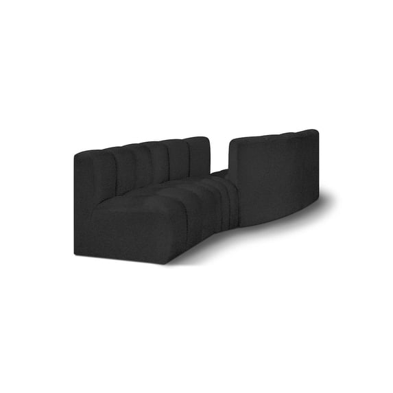 Meridian Furniture Arc Black Boucle Fabric Modular Sectional