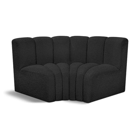 Meridian Furniture Arc Black Boucle Fabric Modular Sectional
