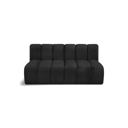 Meridian Furniture Arc Black Boucle Fabric Modular Sectional