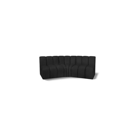 Meridian Furniture Arc Black Boucle Fabric Modular Sectional