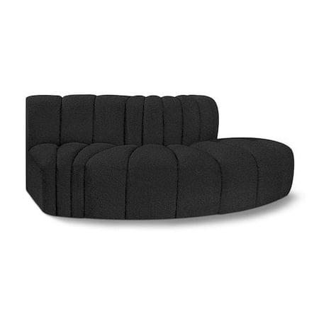 Meridian Furniture Arc Black Boucle Fabric Modular Sectional