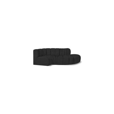 Meridian Furniture Arc Black Boucle Fabric Modular Sectional