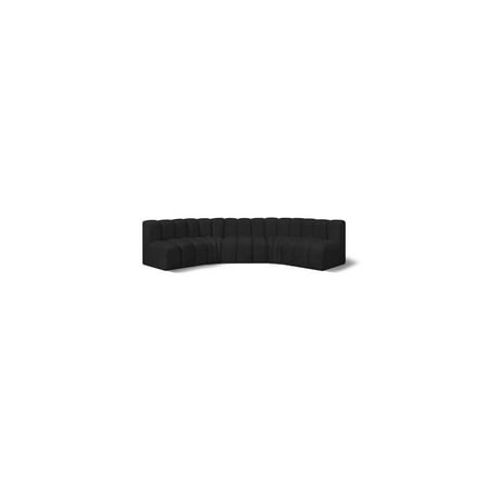 Meridian Furniture Arc Black Boucle Fabric Modular Sectional