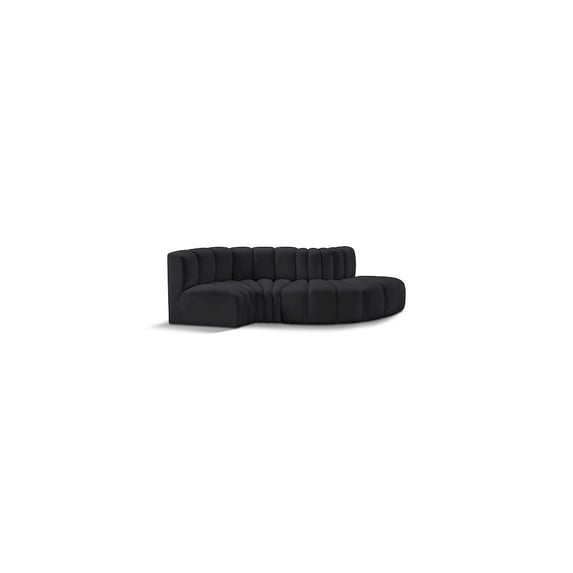 Meridian Furniture Arc Black Vegan Leather Modular Sectional