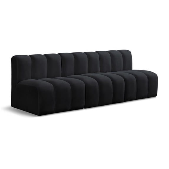 Meridian Furniture Arc Black Velvet Modular Sectional