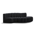 thumbnail image 1 of Meridian Furniture Arc Black Velvet Modular Sectional, 1 of 9