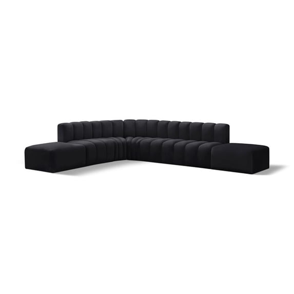 Meridian Furniture Arc Black Velvet Modular Sectional