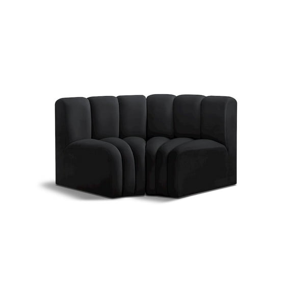 Meridian Furniture Arc Black Velvet Modular Sectional
