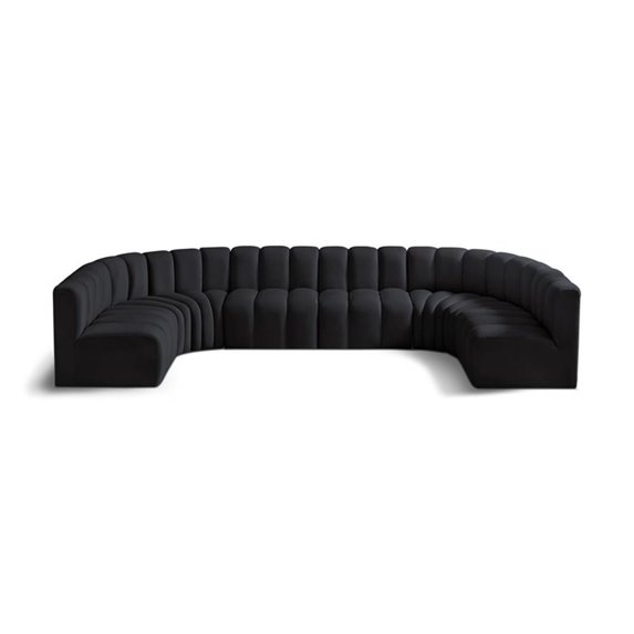 Meridian Furniture Arc Black Velvet Modular Sectional