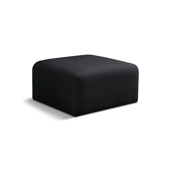 Meridian Furniture Arc Black Velvet Ottoman