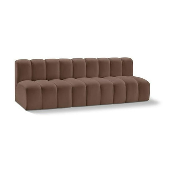 Meridian Furniture Arc Brown Vegan Leather Modular Sofa