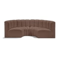 thumbnail image 1 of Meridian Furniture Arc Brown Vegan Leather Modular Sectional, 1 of 12
