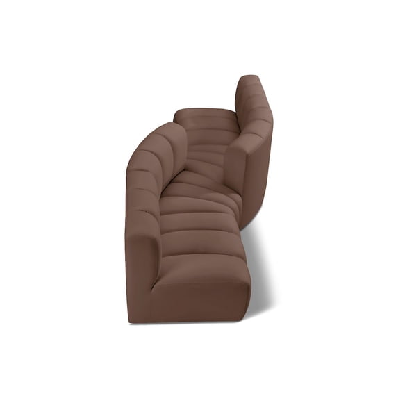 Meridian Furniture Arc Brown Vegan Leather Modular Sectional