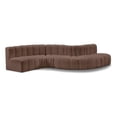 thumbnail image 1 of Meridian Furniture Arc Brown Vegan Leather Modular Sectional, 1 of 11