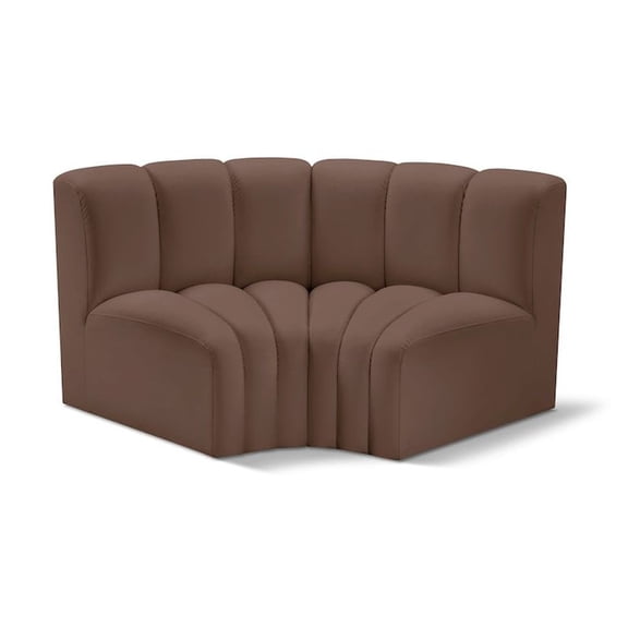 Meridian Furniture Arc Brown Vegan Leather Modular Sectional