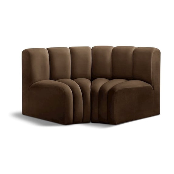 Meridian Furniture Arc Brown Velvet Modular Sectional