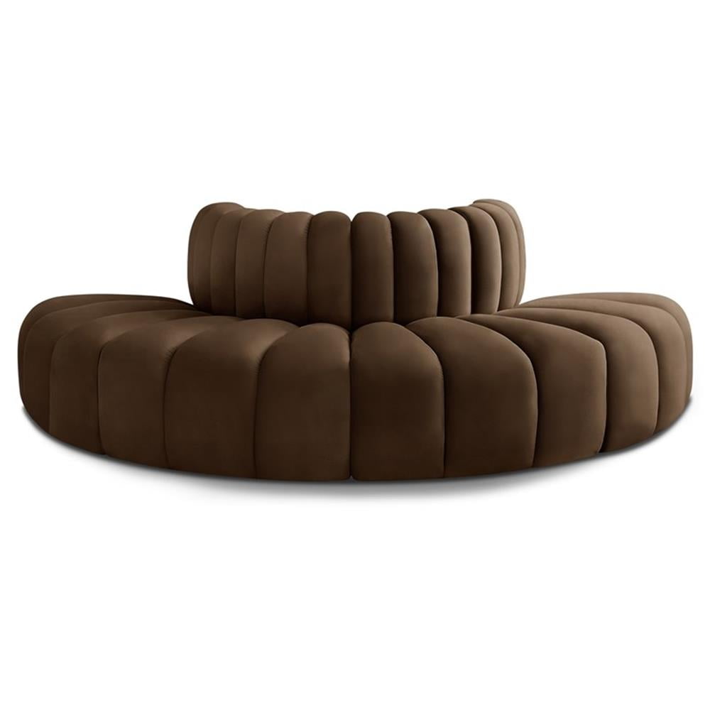 Meridian Furniture Arc Brown Velvet Modular Sectional