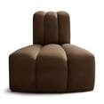 thumbnail image 1 of Meridian Furniture Arc Brown Velvet Reverse Corner, 1 of 9