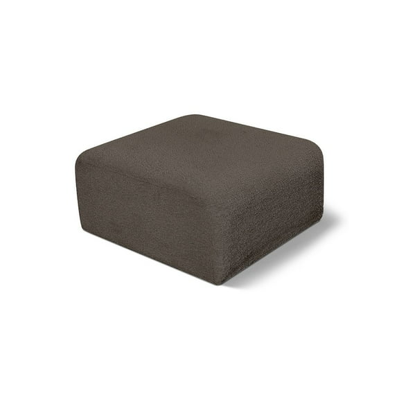 Meridian Furniture Arc BrownBoucle Fabric Ottoman