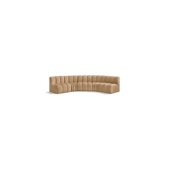Meridian Furniture Arc Camel Velvet Modular Sectional
