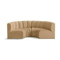 thumbnail image 1 of Meridian Furniture Arc Camel Velvet Modular Sectional, 1 of 11