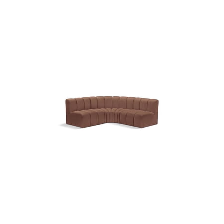 Meridian Furniture Arc Cognac Vegan Leather Modular Sectional
