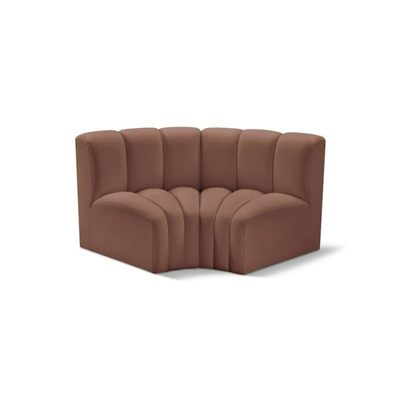 Meridian Furniture Arc Cognac Vegan Leather Modular Sectional