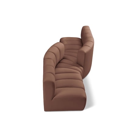 Meridian Furniture Arc Cognac Vegan Leather Modular Sectional