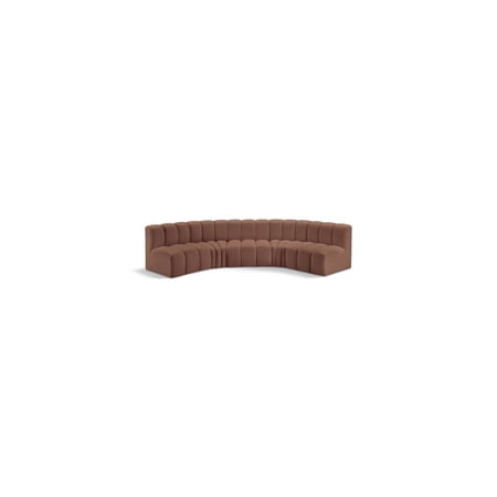 Meridian Furniture Arc Cognac Vegan Leather Modular Sectional