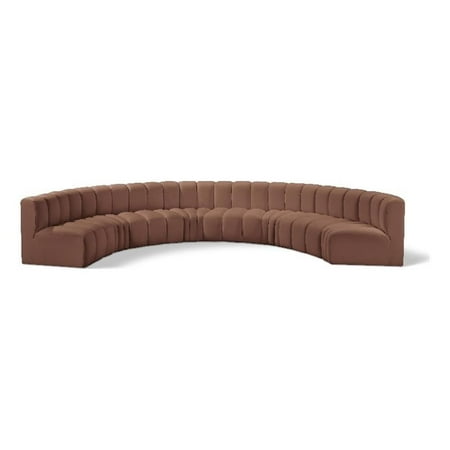 Meridian Furniture Arc Cognac Vegan Leather Modular Sectional
