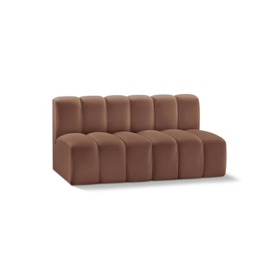 Meridian Furniture Arc Cognac Vegan Leather Modular Sectional