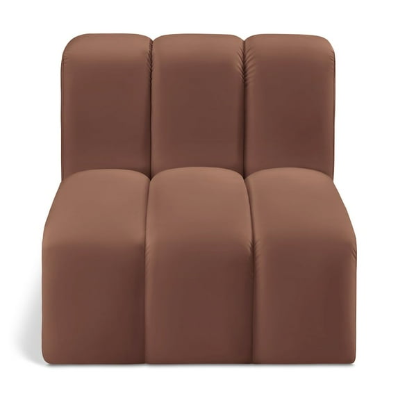 Meridian Furniture Arc Cognac Vegan Leather Straight Chair