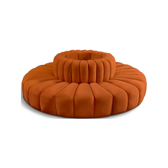 Meridian Furniture Arc Cognac Velvet Modular Sectional