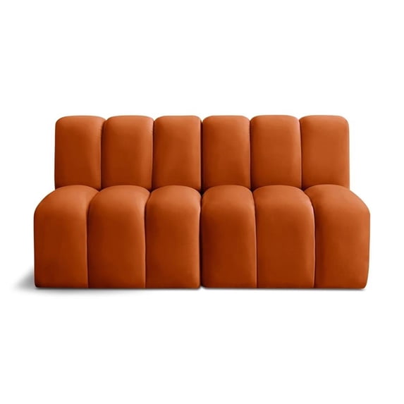 Meridian Furniture Arc Cognac Velvet Modular Sectional