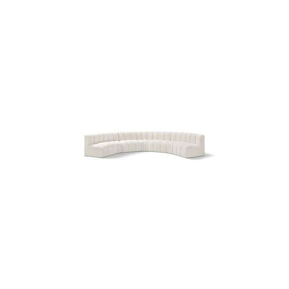 Meridian Furniture Arc Cream Boucle Fabric Modular Sectional