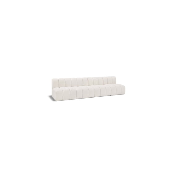 Meridian Furniture Arc Cream Boucle Fabric Modular Sectional
