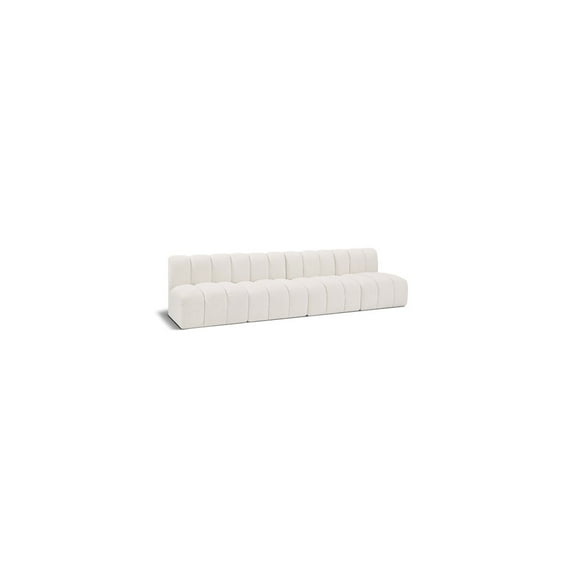 Meridian Furniture Arc Cream Boucle Fabric Modular Sectional