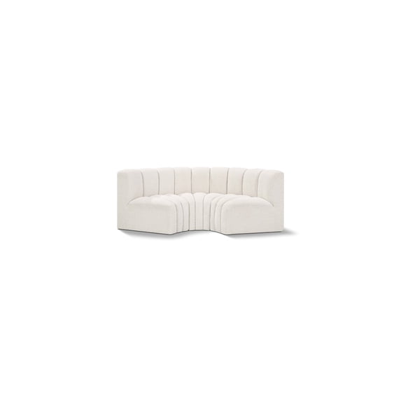 Meridian Furniture Arc Cream Boucle Fabric Modular Sectional