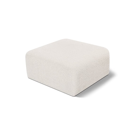 Meridian Furniture Arc Cream Boucle Fabric Ottoman