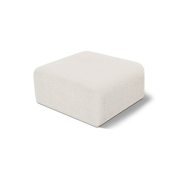 Meridian Furniture Arc Cream Boucle Fabric Ottoman