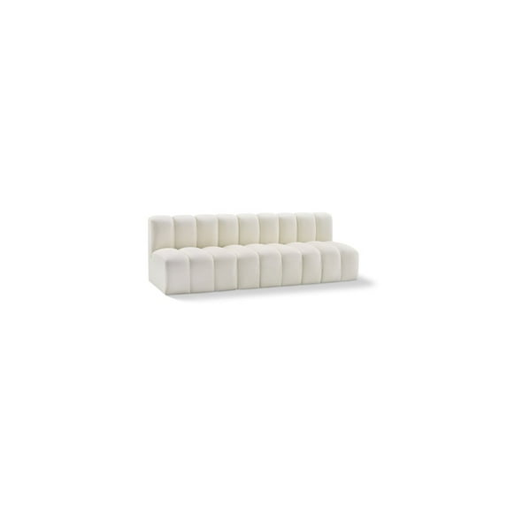 Meridian Furniture Arc Cream Vegan Leather Modular Sectional