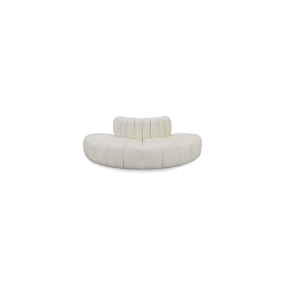 Meridian Furniture Arc Cream Vegan Leather Modular Sectional