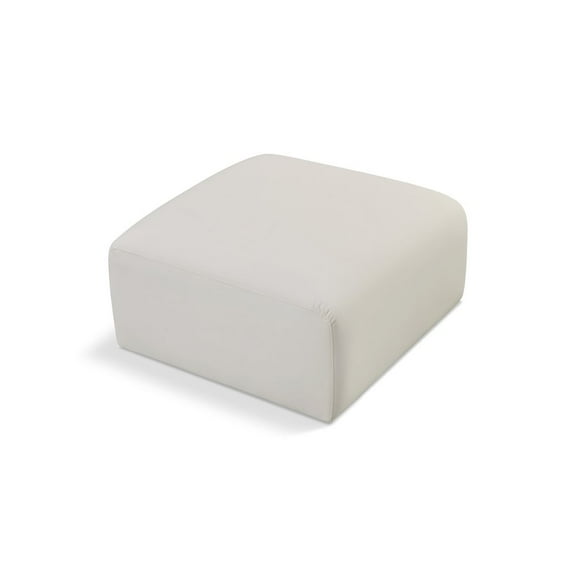 Meridian Furniture Arc Cream Vegan Leather Ottoman