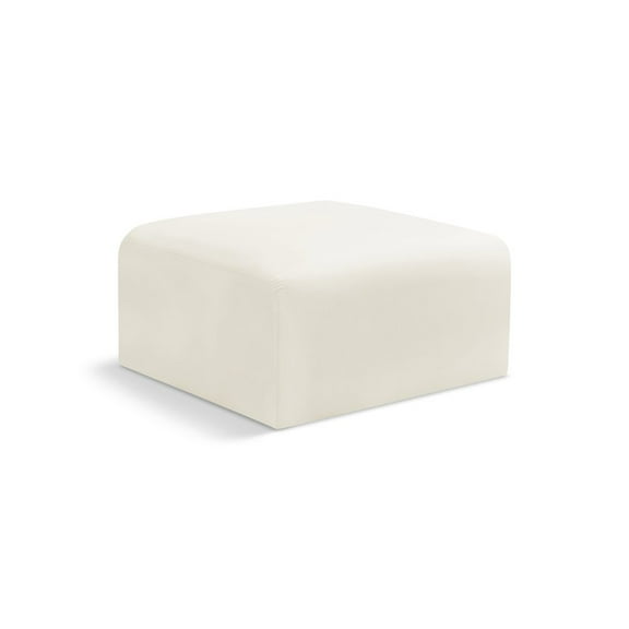 Meridian Furniture Arc Cream Velvet Ottoman