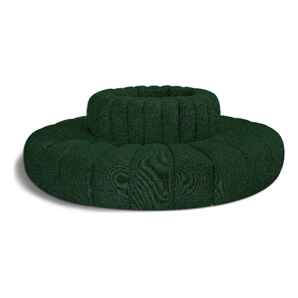 Meridian Furniture Arc Green Boucle Fabric Modular Sectional