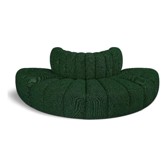 Meridian Furniture Arc Green Boucle Fabric Modular Sectional