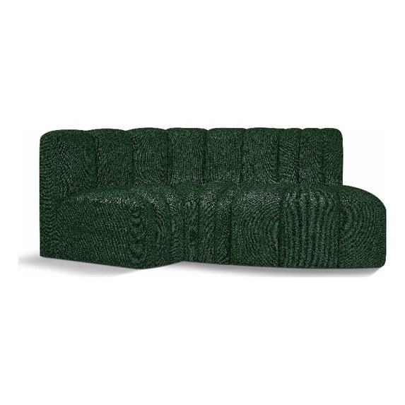 Meridian Furniture Arc Green Boucle Fabric Modular Sectional