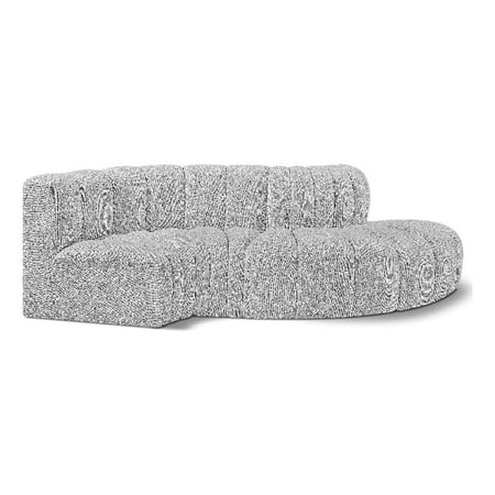 Meridian Furniture Arc Grey Boucle Fabric Modular Sectional