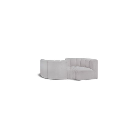 Meridian Furniture Arc Grey Boucle Fabric Modular Sectional